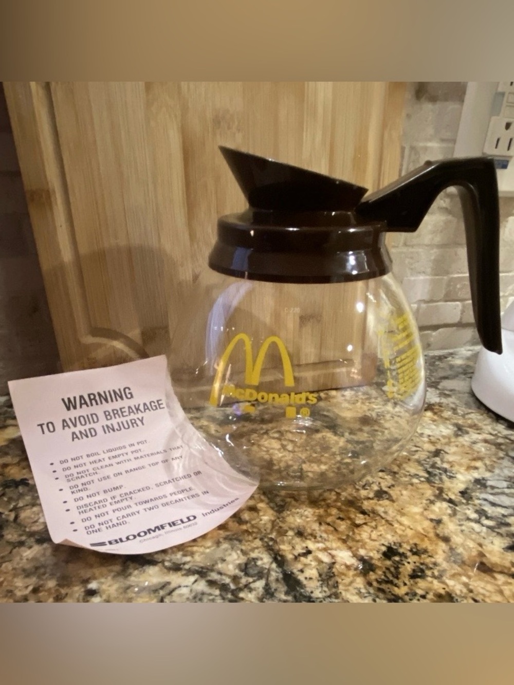 New old stock vintage McDonald’s coffee carafe 1980s-90’s Bloomfield Indiana